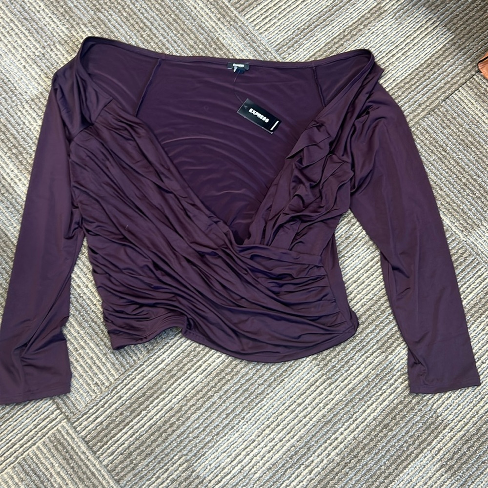 Express silky low cut shirt